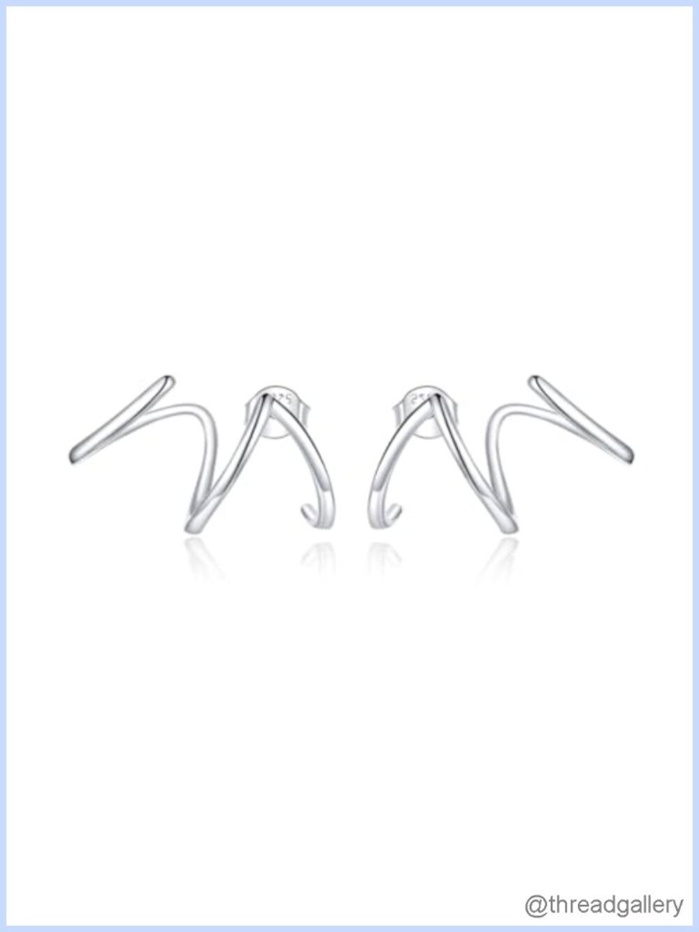 925 Sterling Silver Double Hoop Illusion Stud Earrings Hypoallergenic Women
